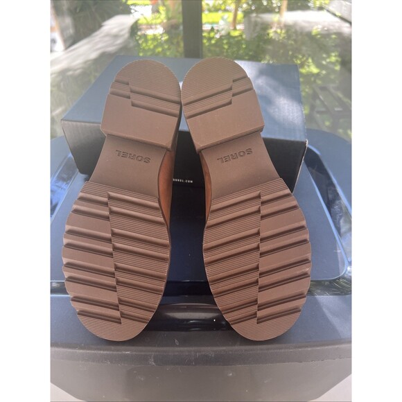 New Sorel Emelie II Chelsea Heel Zip Boots Size 6.5 Dark Amber Tobacco Women - Picture 6 of 7